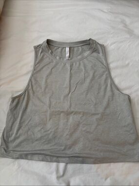 Fabletics Light Gray Crop Tank Top